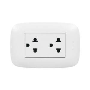 Tomacorriente universal doble 2x16A+T 250V Domino Sencia