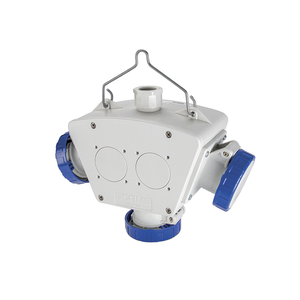 adaptador-multiple-out-3-tomacorrientes-2x16a-t-250v-ip67-6h.jpg Adaptador múltiple OUT: 3 tomacorrientes 2x16A+T 250V IP67 6H - Imagen 1