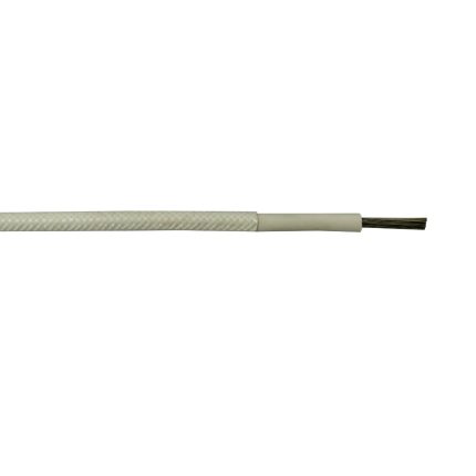 Cable silicona con fibra de vidrio estañado 1x10mm2, 1kV 180°C, blanco, x rollo