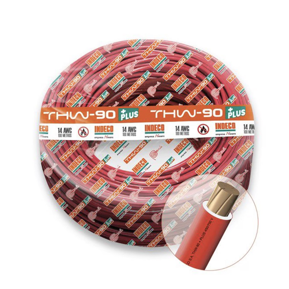 cable-thw-90-plus-14awg-750v-aislamiento-pvc-rojo-clase-2-x-rollo.jpg Cable THW-90+Plus 14AWG 750V aislamiento PVC rojo, clase 2, x rollo - Imagen 1