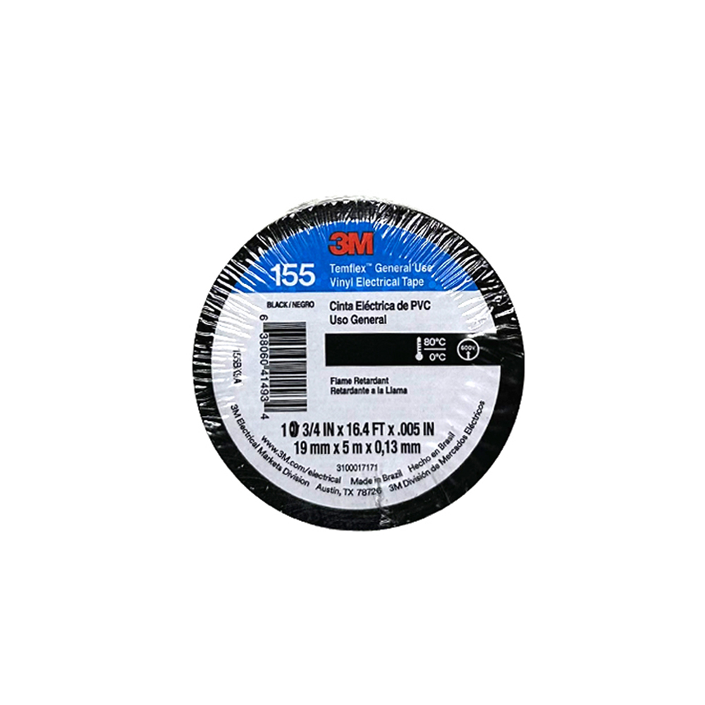 cinta-aislante-vinilica-temflex-155-3-4x5mts-negra.jpg Cinta Aislante Vinilica Temflex 155 3/4X5Mts Negra - Imagen 1