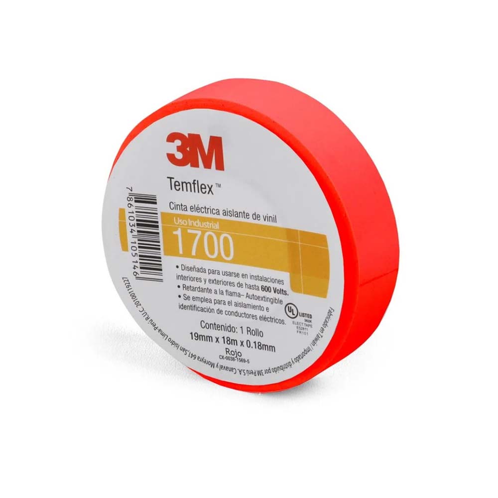 cinta-aislante-vinilica-temflex-1700-3-4-x18mts-rojo.jpg Cinta aislante vinílica Temflex 1700 3/4¨ x18mts rojo - Imagen 1