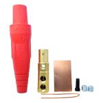 Conector unipolar hembra 400A 600V 2 tornillos fijación 1/0-4/0 rojo