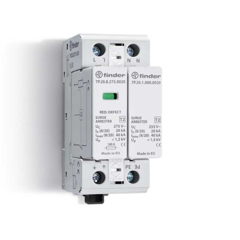 descargador-de-sobretensiones-t2-40ka-275vac-1p-n-ch.jpg Descargador de sobretensiones T2 40kA 275VAC 1P+N (CH) - Imagen 1