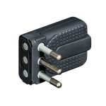 Enchufe con espigas redondas 2x10A+T 250V corner PVC