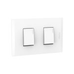 Interruptor doble unipolar 10A 250V blanco c/placa blanco