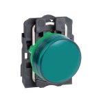 Piloto verde 230/240VAC 22mm plástico