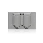 Placa hermética horizontal p/tomacorriente doble aluminio-zinc