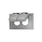 Placa hermética horizontal p/tomacorriente doble termoplástico