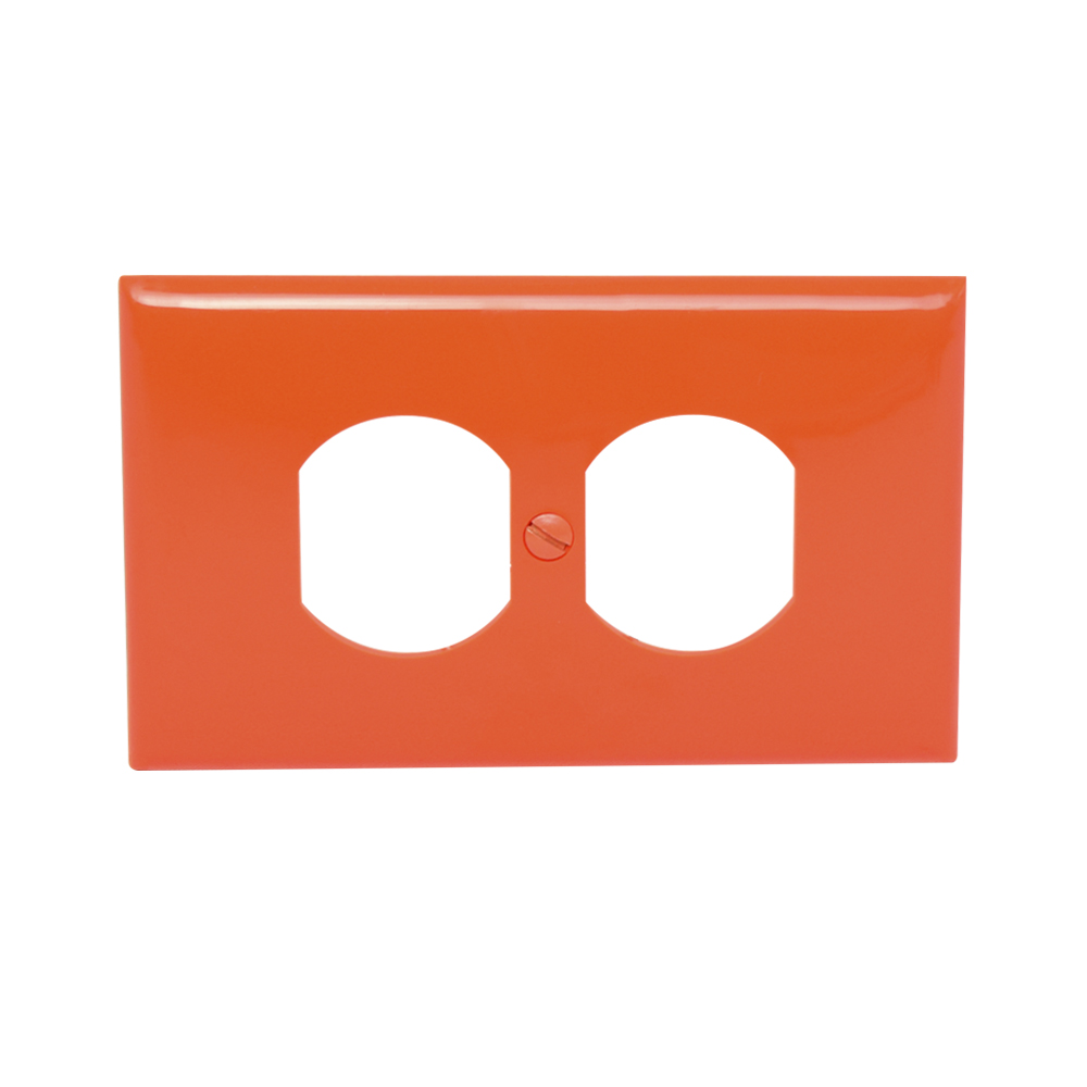 placa-para-tomacorriente-doble-de-nylon-naranja.jpg Placa para tomacorriente doble de nylon naranja - Imagen 1