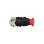 Pulsador de emergencia tipo hongo rojo desenclavamiento p/giro 30mm 1NA+1NC NEMA