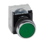 Pulsador luminoso rasante verde 22mm 1NA+1NC