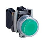 Pulsador no luminoso c/capuchón verde 22mm 1NA IP66