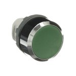 Pulsador no luminoso rasante verde 22mm 1NA plástico cromado