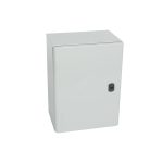 Tablero p/adosar metálico 400x300x200mm con puerta c/plancha de montaje